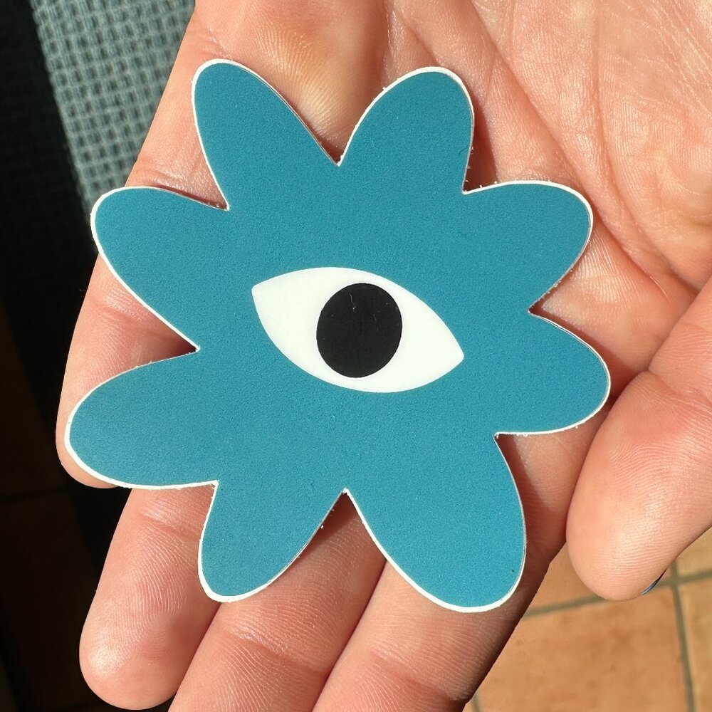 Blue All Seeing Eye Flower Sticker